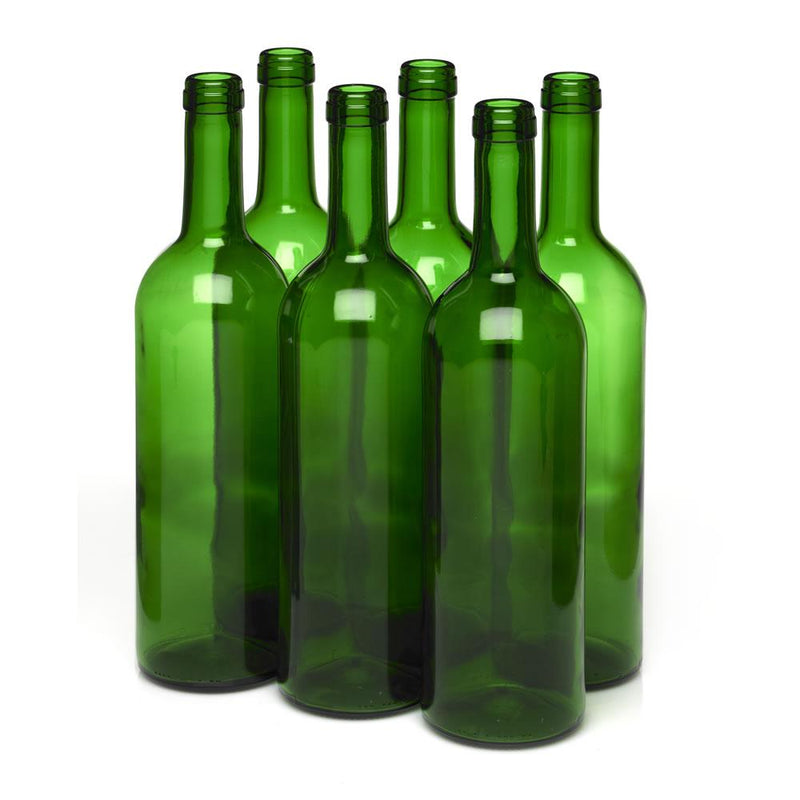 750 Ml Emerald Green Bordeaux Flat Bottom (12/Case)